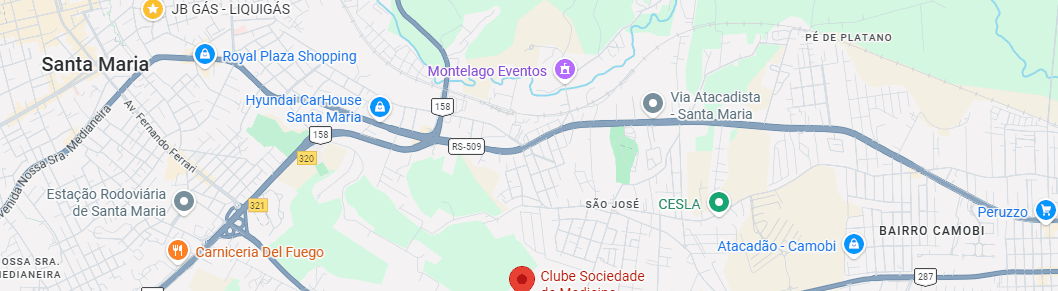 Mapa com a localização do Clube Sociedade de Medicina